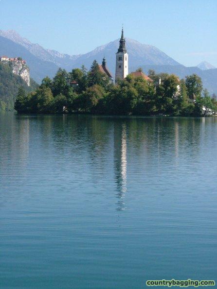 Church on Island at Lake Bled   - www.countrybagging.com